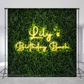 Aperturee - Aperturee Green Plant Simple Vibe Custom Birthday Backdrop